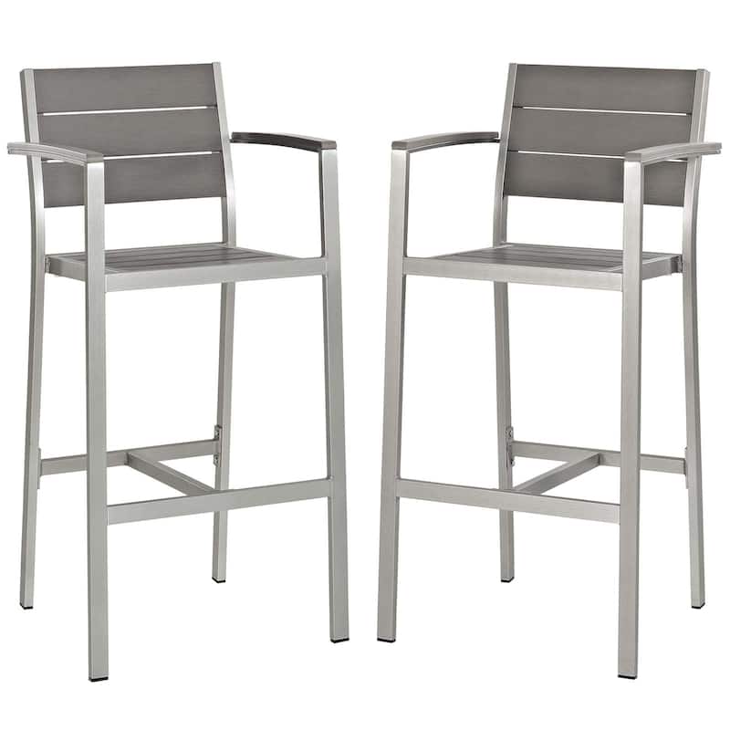 Shore Aluminum Outdoor Bar Stool (Set of 2)