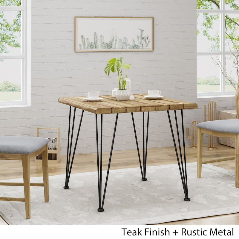 Christopher Knight Home Maverick Indoor Industrial Acacia Wood Dining Table - Teak