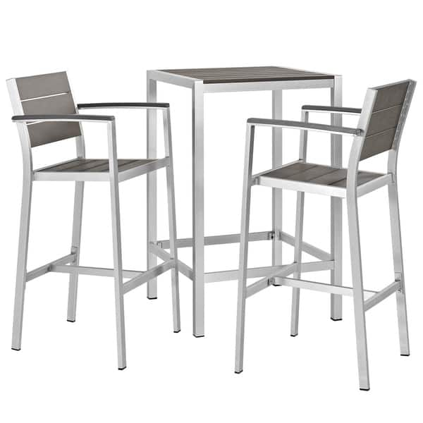 Shop Shore 3 Piece Outdoor Patio Aluminum Outdoor Pub Set Free