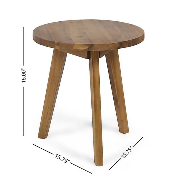 Marina Outdoor Farmhouse Acacia Wood Side Table by Christopher Knight