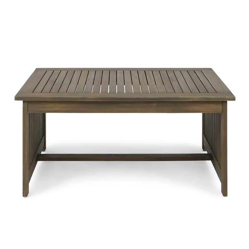 Carolina Outdoor Acacia Wood Coffee Table by Christopher Knight Home - Grey