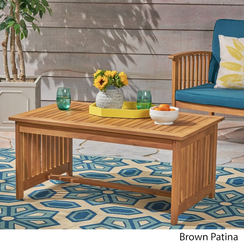 Carolina Outdoor Acacia Wood Coffee Table by Christopher Knight Home