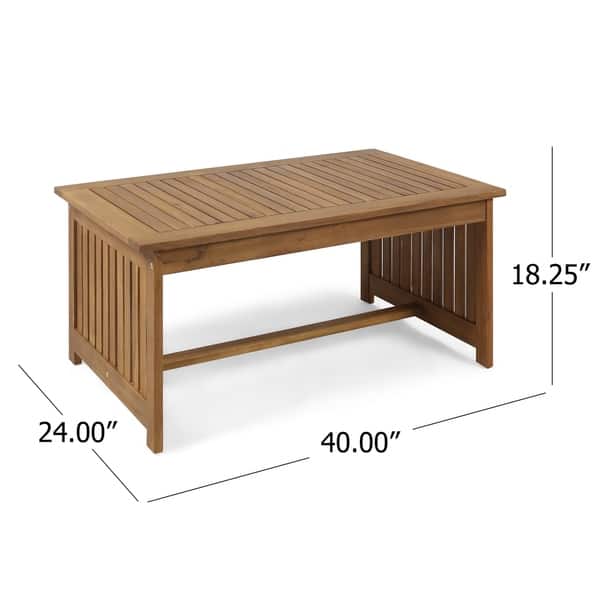 Carolina Outdoor Acacia Wood Coffee Table by Christopher Knight Home