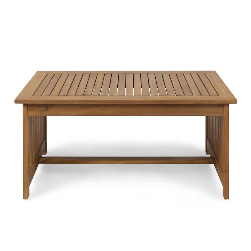 Carolina Outdoor Acacia Wood Coffee Table by Christopher Knight Home - Brown Patina
