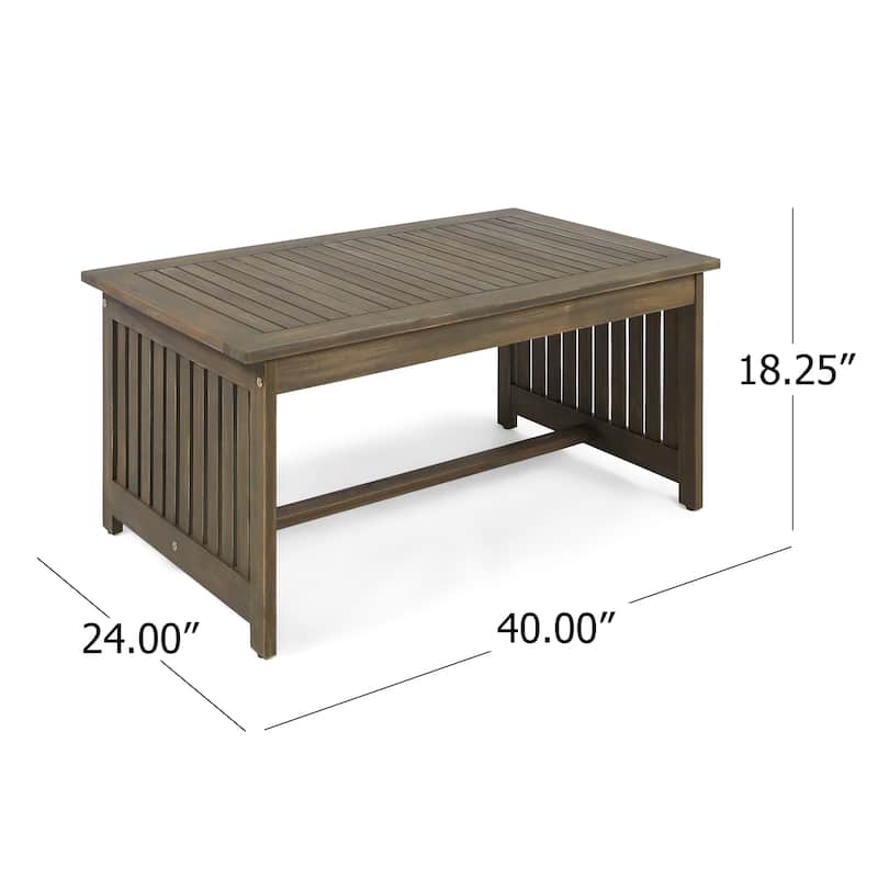 Carolina Outdoor Acacia Wood Coffee Table by Christopher Knight Home