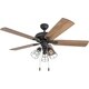 preview thumbnail 6 of 5, Prominence Home Lincoln Woods Farmhouse 52" Aged Bronze LED Ceiling Fan, Cage Industrial 3-Light