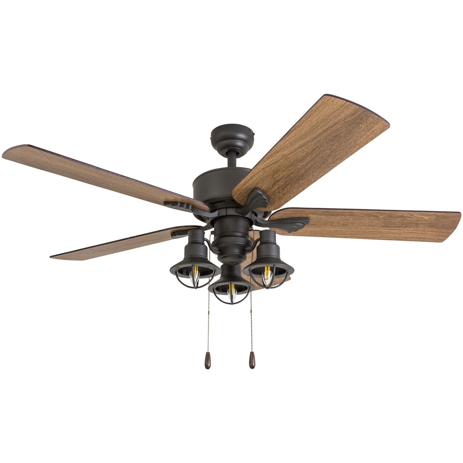 Prominence Home Sivan Farmhouse 52 Aged Bronze Led Ceiling Fan Lantern Light Barnwood Blades 3 Speed Remote