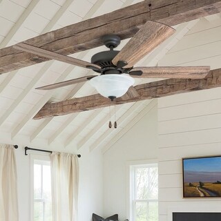 Aged Bronze LED Ceiling Fan, Bowl Light 