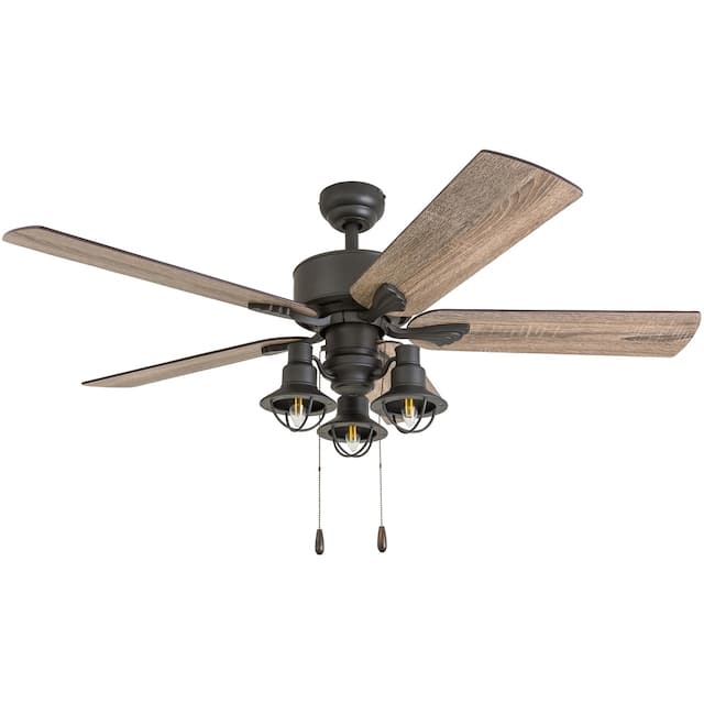 The Gray Barn Stormy Grain 52-inch Aged Bronze LED Ceiling Fan