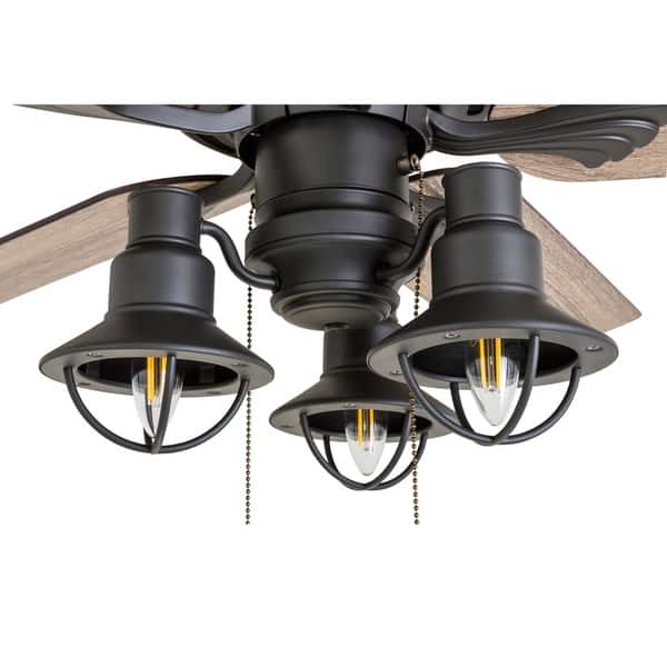 dimension image slide 1 of 2, The Gray Barn Stormy Grain 52-inch Aged Bronze LED Ceiling Fan