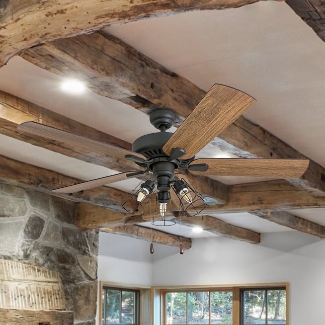 Prominence Home Inland Seas Farmhouse 52 Aged Bronze Led Ceiling Fan Cage Industrial 3 Light Bluetooth Capable Remote