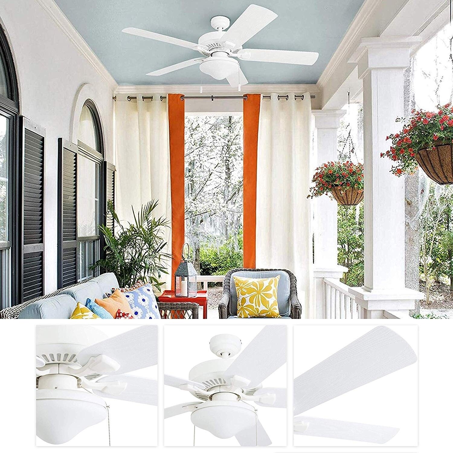 Honeywell Belmar 52 White Indoor Outdoor Led Ceiling Fan