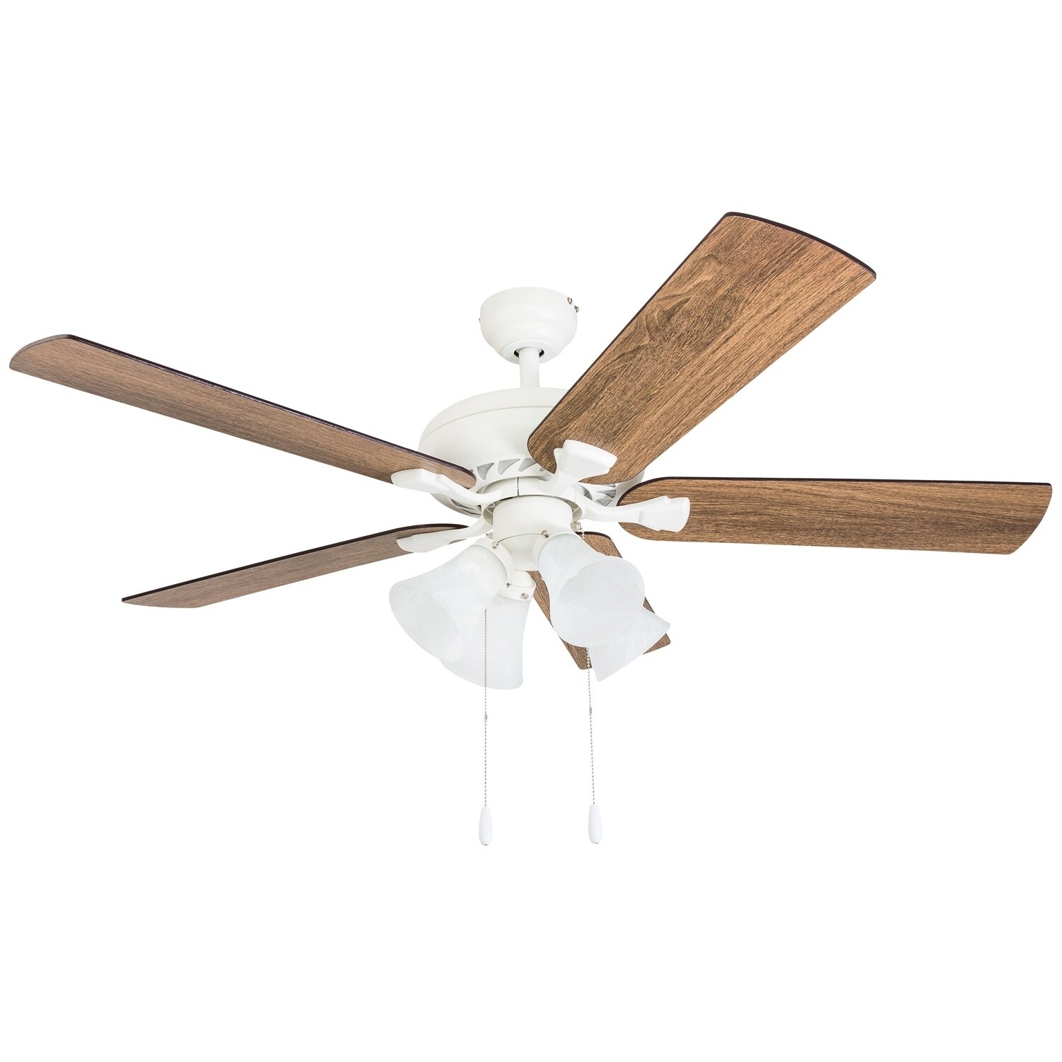 The Gray Barn Hildesheim Farmhouse 52 Inch Canary White Ceiling Fan With Light In Barnwood Blades