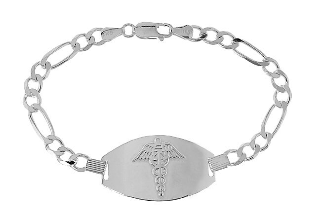 Men's Sterling Silver Medical ID Bracelet - Free Shipping Today ...