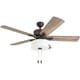preview thumbnail 3 of 5, Prominence Home Snowden Farmhouse 52" Aged Bronze LED Ceiling Fan, Linen Drum Light
