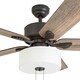 preview thumbnail 4 of 5, Prominence Home Snowden Farmhouse 52" Aged Bronze LED Ceiling Fan, Linen Drum Light