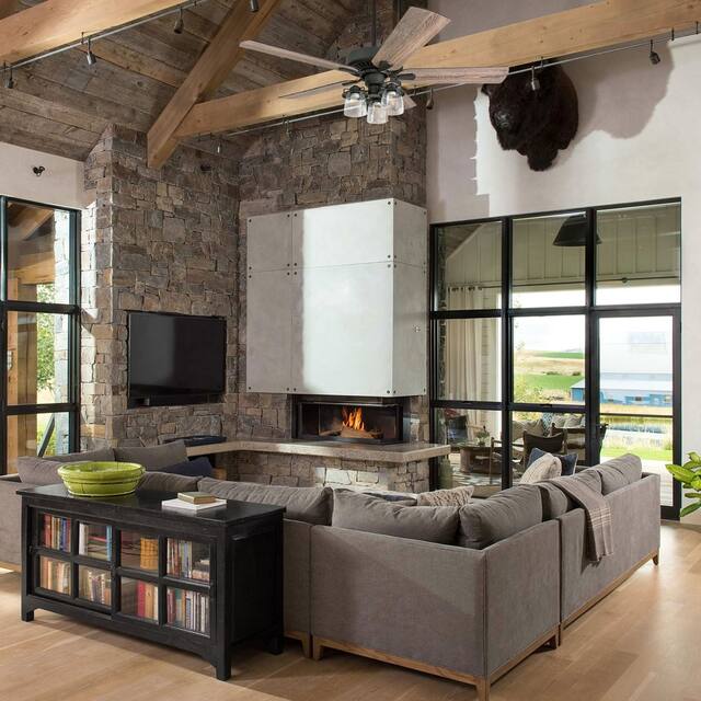 Prominence Home Briarcrest Farmhouse Aged Bronze LED Ceiling Fan