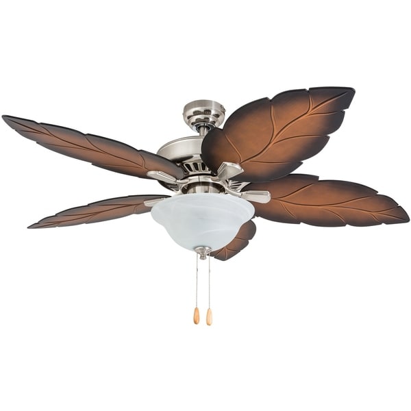 Huishoudapparatuur 52 Led Nickel Ceiling Fan Reversible Blades Flush Globe Light Speed New Luxclusif Com