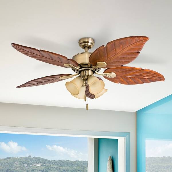 Shop Honeywell Royal Palm Aged Brass Tropical Led Ceiling