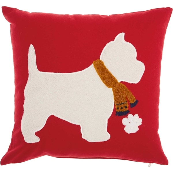 scottie christmas pillow