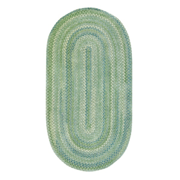 CeCE Sea Monster Green Braided Oval Area Rug - 2' x 3'