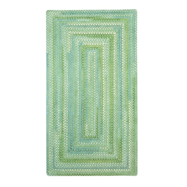 CeCE Sea Monster Green Braided Concentric Rectangle Area Rug - 5'6 x 5'6