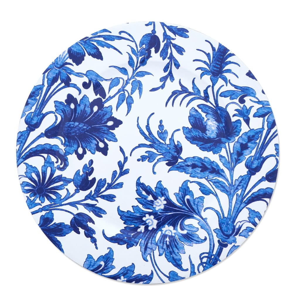 French Style Floral Print Decorative Charger Plate - Set of 4