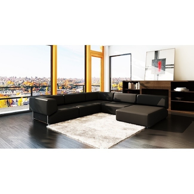 Caracole Black Leather 5-piece Sectional Bed Bath Beyond