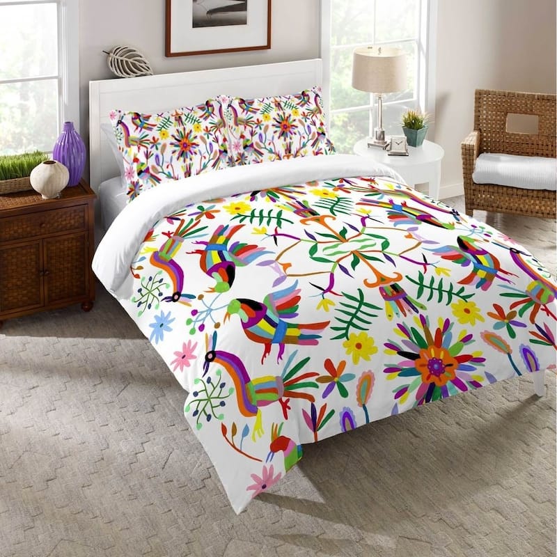 Laural Home Whimsical Folk Art Duvet Cover - Multi-color