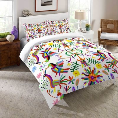 Laural Home Whimsical Folk Art Duvet Cover - Multi-color