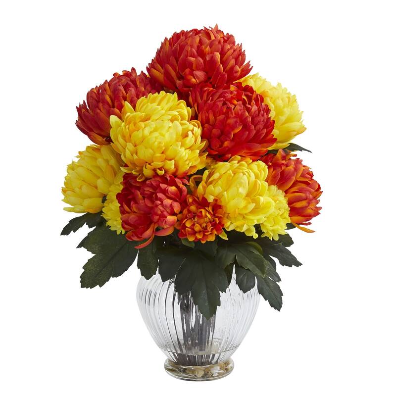 Mum Artificial Arrangement in Vase - N/A