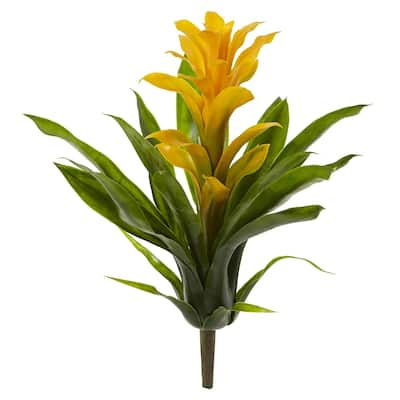 15" Bromeliad Artificial Flower (Set of 4)