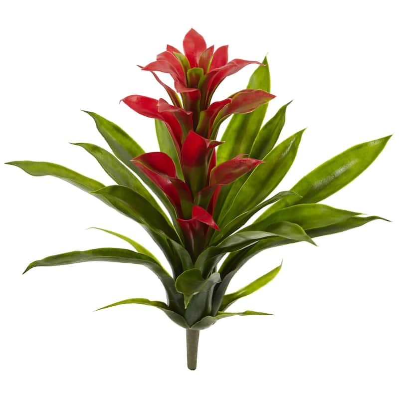 15" Bromeliad Artificial Flower (Set of 4)