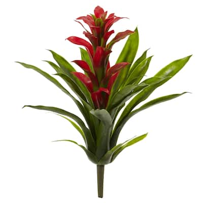 15" Bromeliad Artificial Flower (Set of 4)