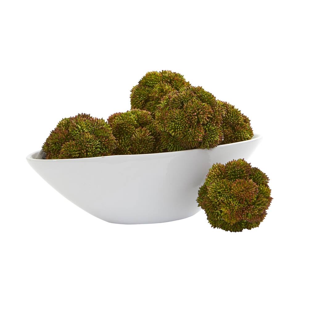 4" Sedum Artificial Succulent Artificial Spheres (Set of 6)