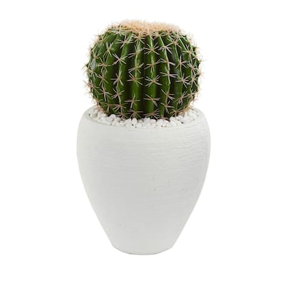 Cactus Artificial Plant in White Planter