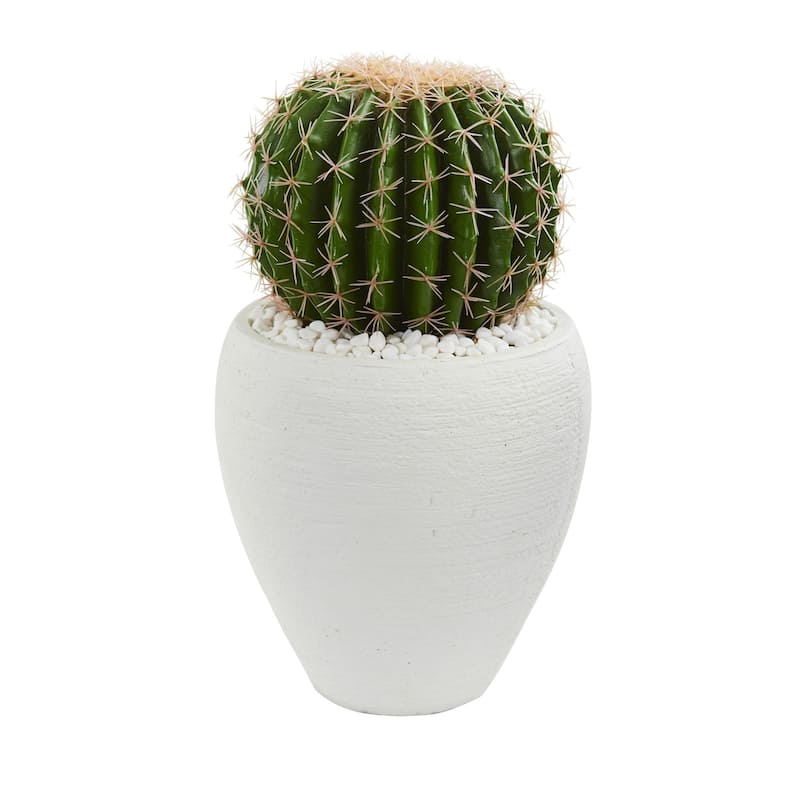 Cactus Artificial Plant in White Planter - Bed Bath & Beyond - 22349257