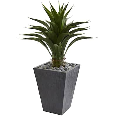 Agave Artificial Plant in Slate Finished Planter