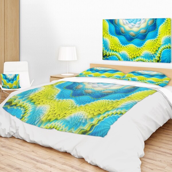shop designart blue yellow spiral snake skin floral throw blanket