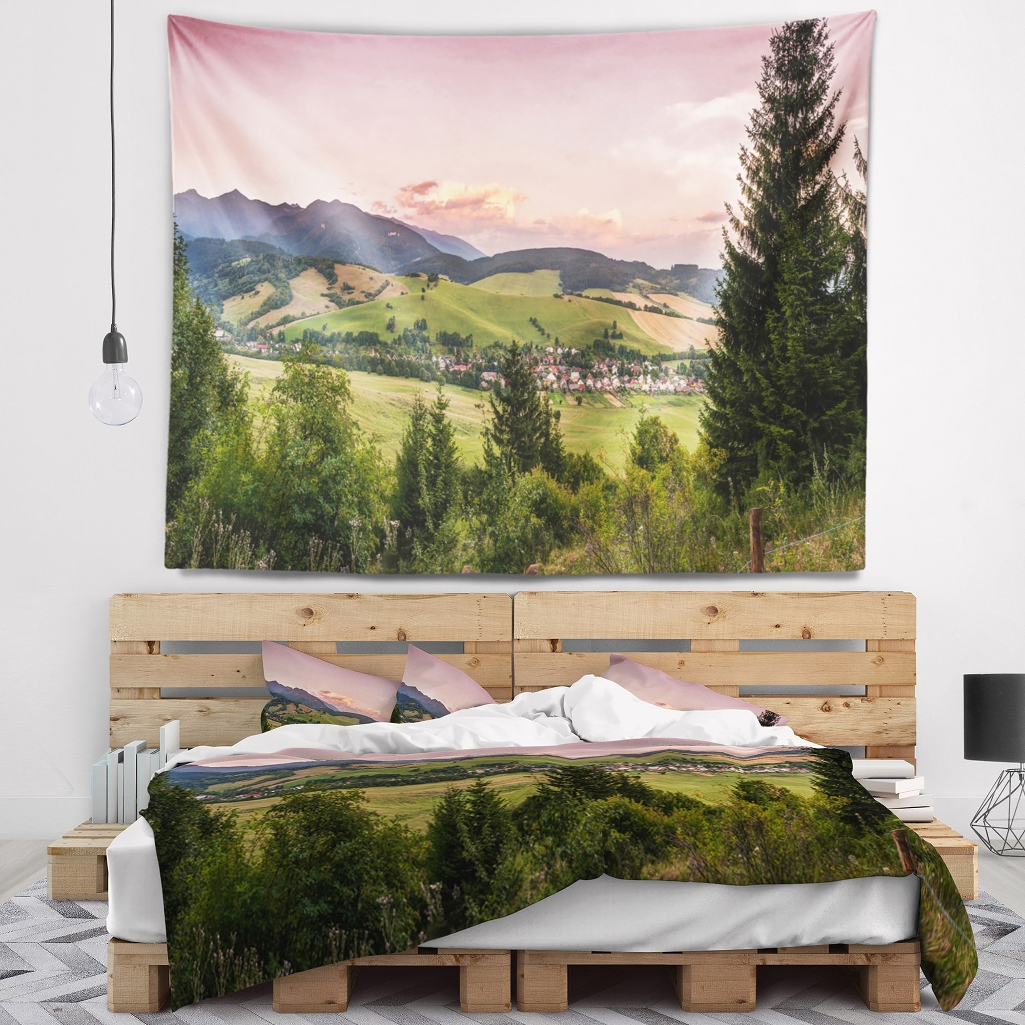 Designart 'Beautiful Stretch of Land Panorama' Landscape Wall Tapestry