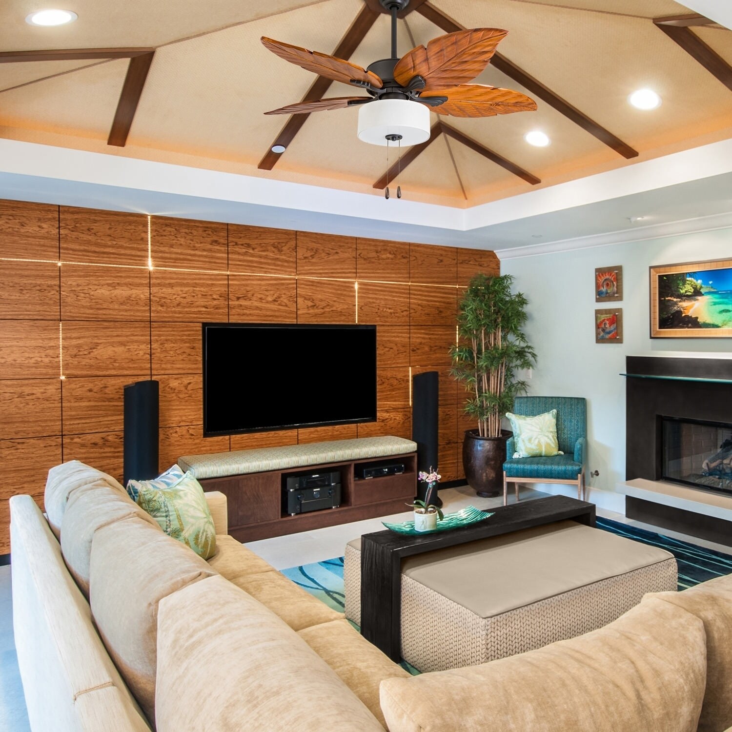 Shop Copper Grove Zolotonosha 52 Inch Aged Bronze Drum Light Led