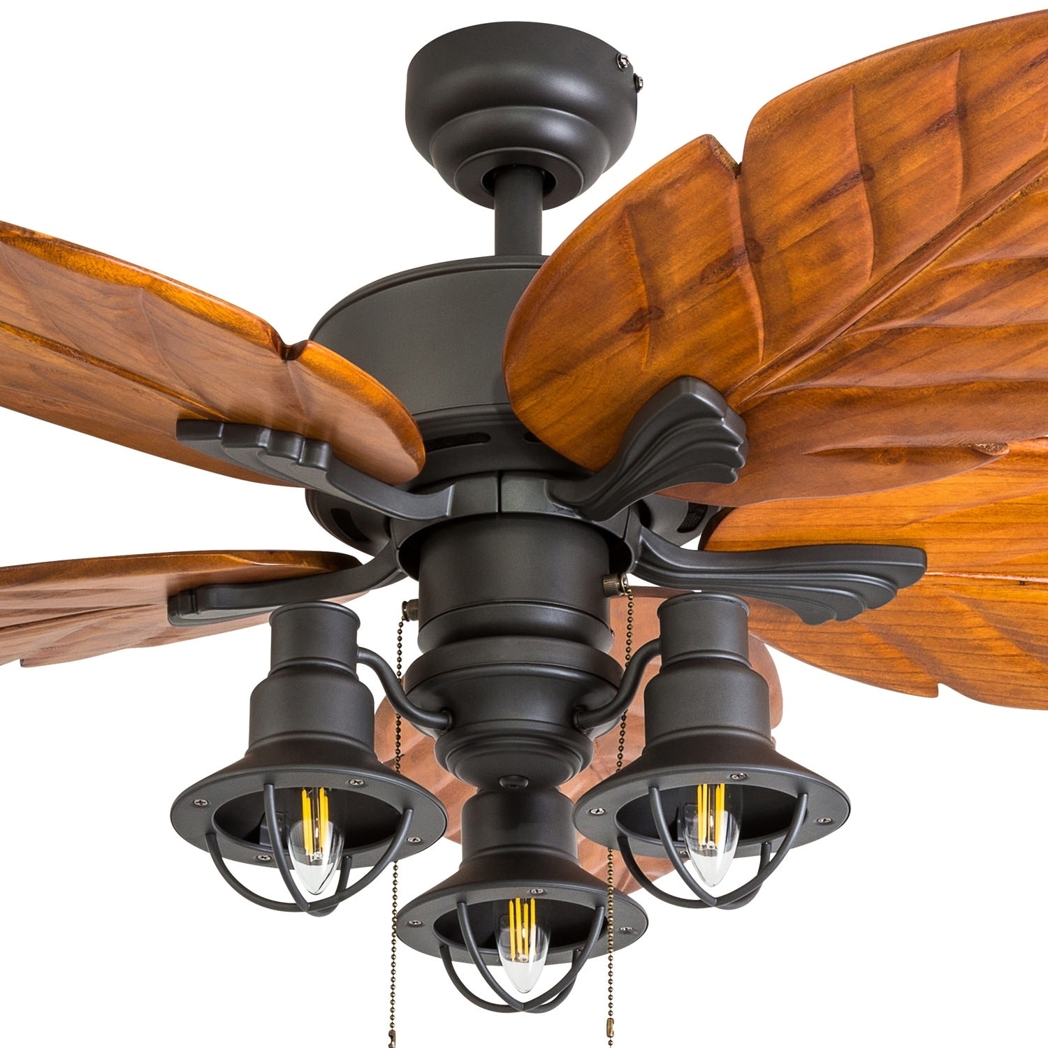 Prominence Home New Zealand Tropical 52 Inch Bronze Led Ceiling Fan With Lantern Light And Bluetooth Capable Remote