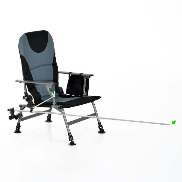 Shop Outsunny Aluminum Folding Fishing Camp Chair With Rod Holder