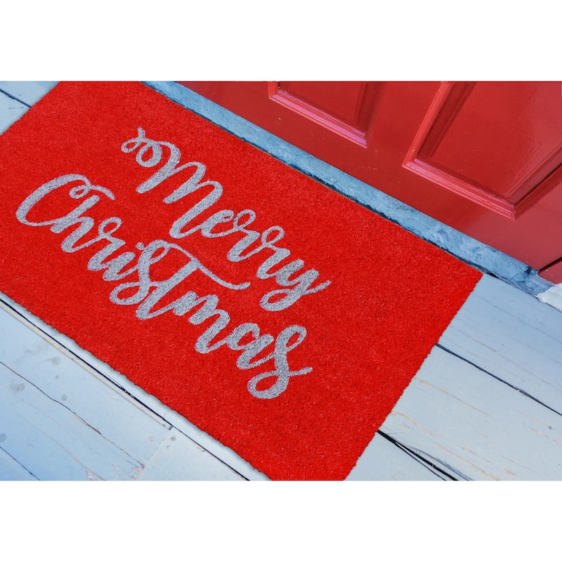 Liora Manne Holiday Greetings Coir Welcome Door Mat (1'6" x 2'6") - 1'6" x 2'6"
