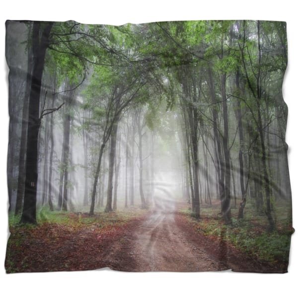 Designart Light Through Green Fall Forest Landscape Photography Throw Blanket Overstock 22353973