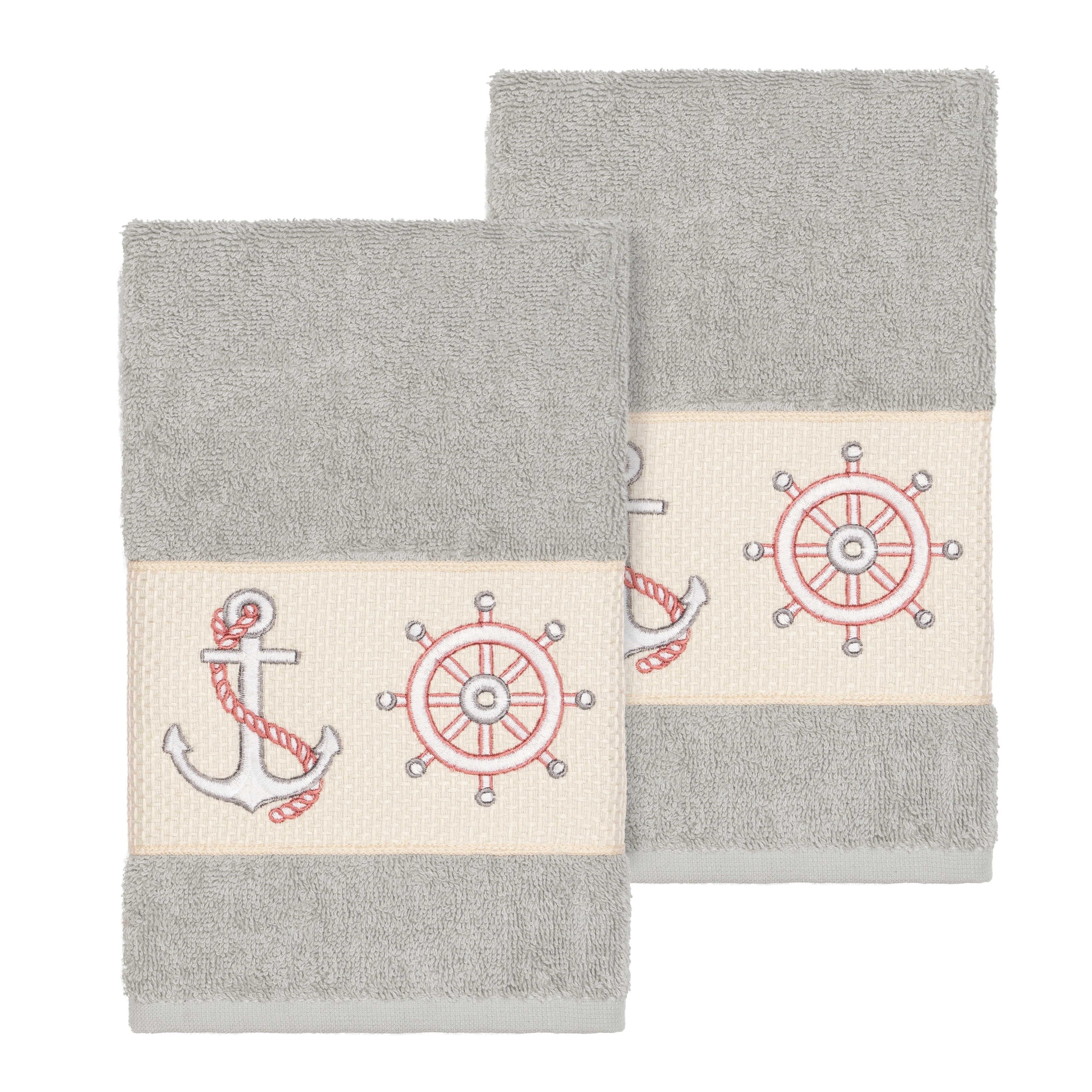 Copper Grove HamlingAuthentic Hotel Personalized His and Hers Turkish Cotton Hand Towels (Set of 2) - White