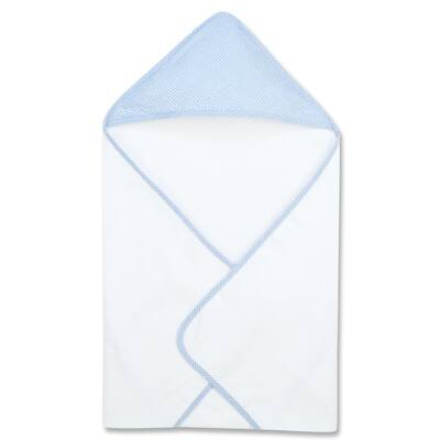 Blue Gingham Seersucker Deluxe Hooded Towel