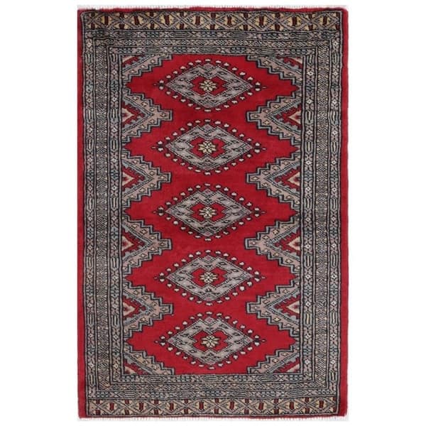 2x3 Vintage Area Rug Colorful Pakistani Handmade Wool Rug 