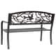 preview thumbnail 6 of 7, Outsunny 50" Cast Iron Vintage Bird Pattern Garden Patio Bench