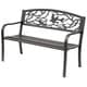 preview thumbnail 1 of 7, Outsunny 50" Cast Iron Vintage Bird Pattern Garden Patio Bench